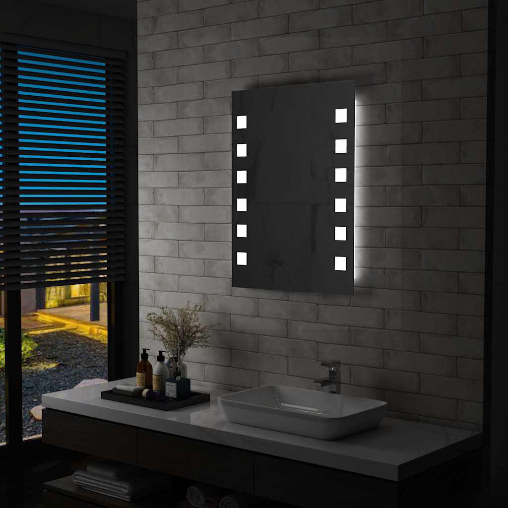 Badezimmer-Wandspiegel mit LEDs 60x80 cm