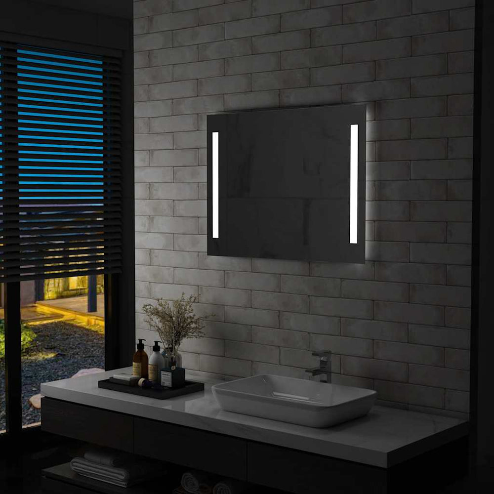 vidaXL Miroir mural de salle de bain avec LED 80x60 cm