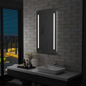 Badezimmer-Wandspiegel mit LED und Ablage 60x100 cm