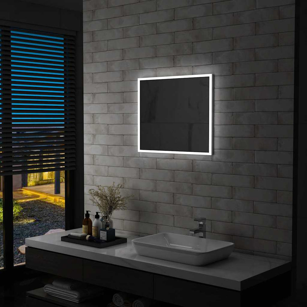 vidaXL Miroir mural de salle de bain avec LED 60x50 cm