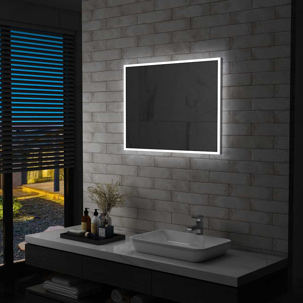 vidaXL Miroir mural de salle de bain avec LED 80x60 cm