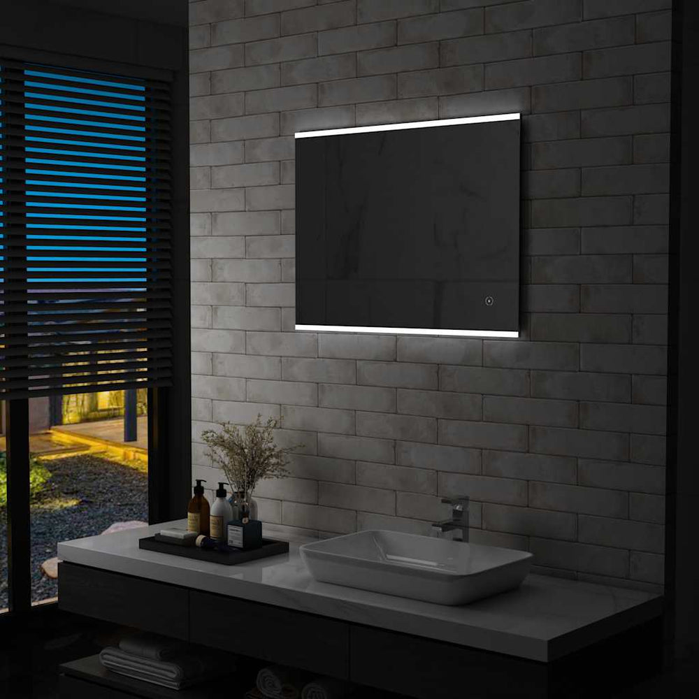 vidaXL Miroir de salle de bain LED avec capteur tactile 80 x 60 cm
