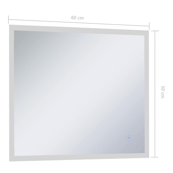 LED-Badspiegel mit Berührungssensor 60x50 cm