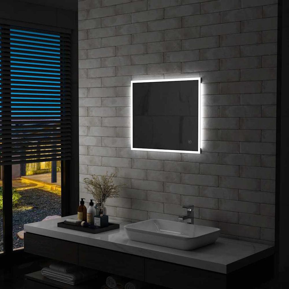 vidaXL Miroir de salle de bain LED avec capteur tactile 60x50 cm