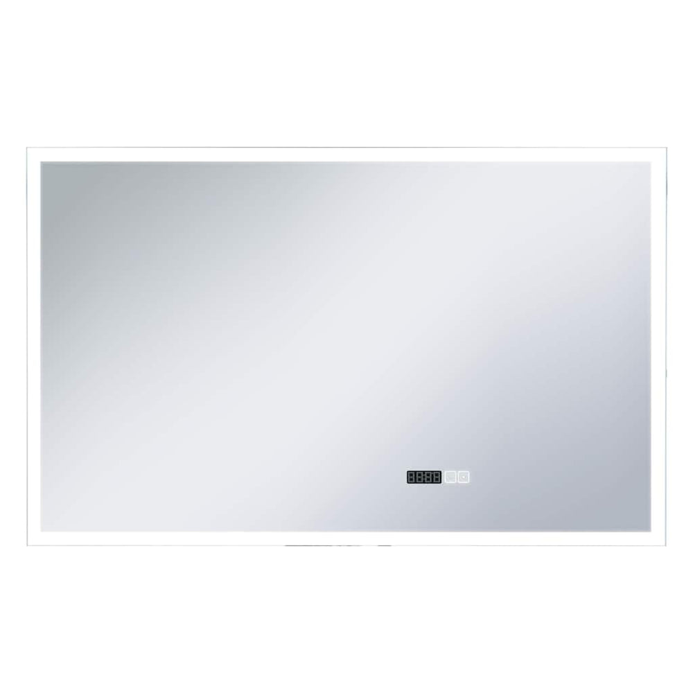 vidaXL Miroir de salle de bain LED avec capteur tactile et affichage de l'heure 100x60 cm
