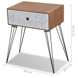 Nachttische mit Schublade 2 Stk. Braun