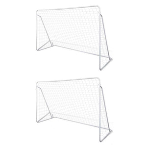 Fußball-Tornetze 2 Stück 240 x 90 x 150 cm Stahl