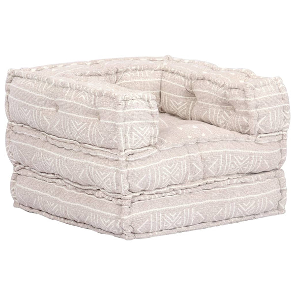 1-Sitzer Modularer Pouf Beige Stoff