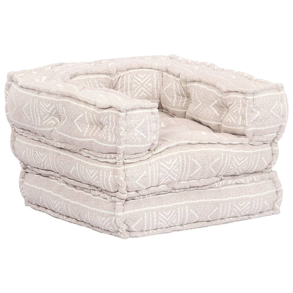 1-Sitzer Modularer Pouf Beige Stoff