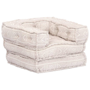 1-Sitzer Modularer Pouf Beige Stoff