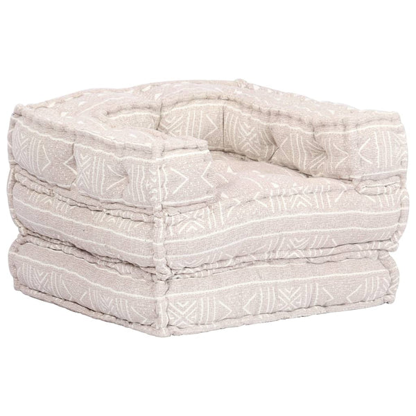 1-Sitzer Modularer Pouf Beige Stoff