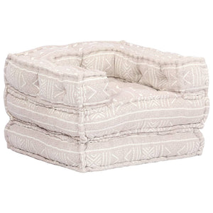 1-Sitzer Modularer Pouf Beige Stoff