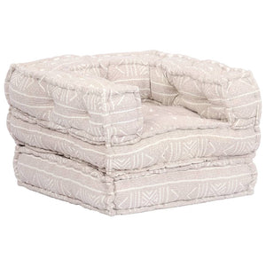 1-Sitzer Modularer Pouf Beige Stoff