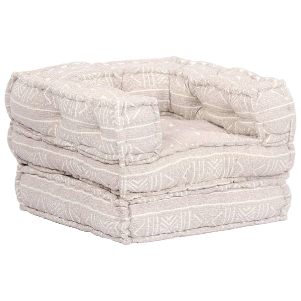 1-Sitzer Modularer Pouf Beige Stoff