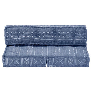 vidaXL Pouf Indigo Tissu