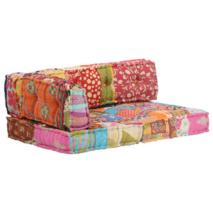 vidaXL Pouf patchwork tissu