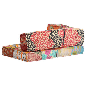 vidaXL Pouf patchwork tissu
