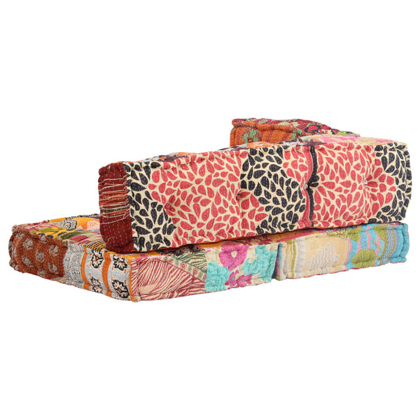 vidaXL Pouf patchwork tissu