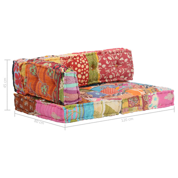 vidaXL Pouf patchwork tissu