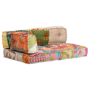 vidaXL Pouf patchwork tissu
