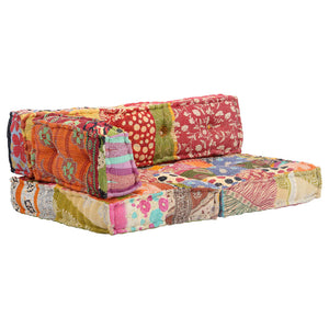 vidaXL Pouf patchwork tissu