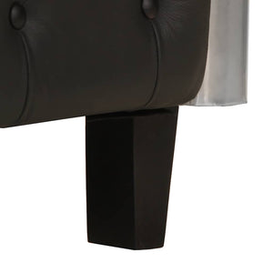 vidaXL Fauteuil Aviateur Cuir véritable Noir