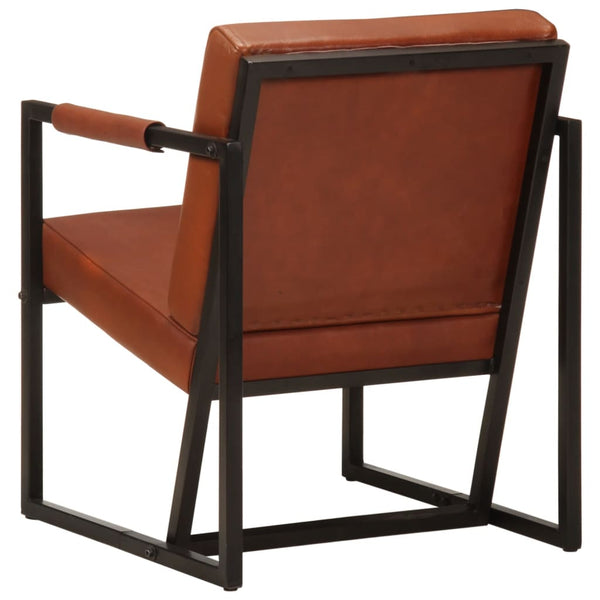 vidaXL Armchair Brown Genuine Leather