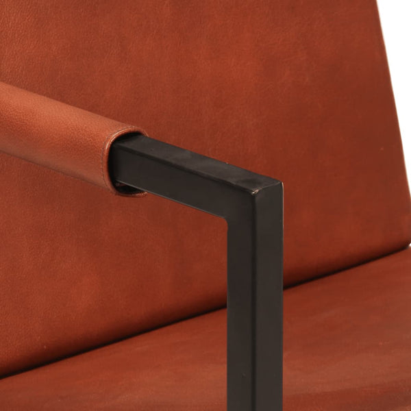 vidaXL Armchair Brown Genuine Leather