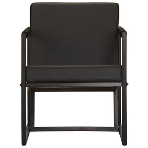 vidaXL Armchair Black Genuine Leather