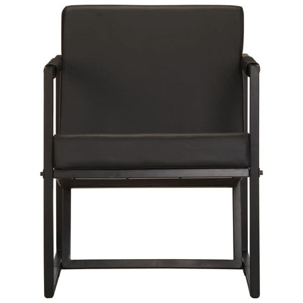 vidaXL Armchair Black Genuine Leather