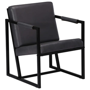 Sessel Grau Echtleder