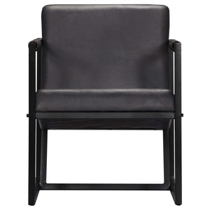vidaXL Fauteuil Gris Cuir Véritable