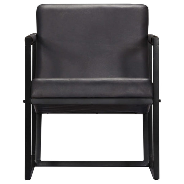 Sessel Grau Echtleder