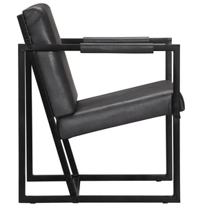 Sessel Grau Echtleder