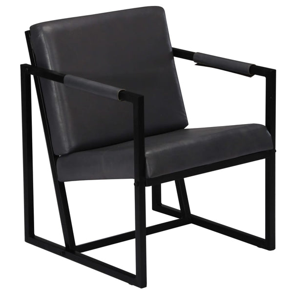 Sessel Grau Echtleder