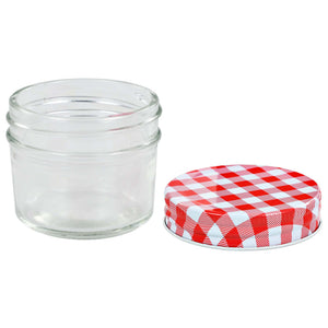 Marmeladengläser 110 ml mit Rot/Weißen Deckeln - 24er Set