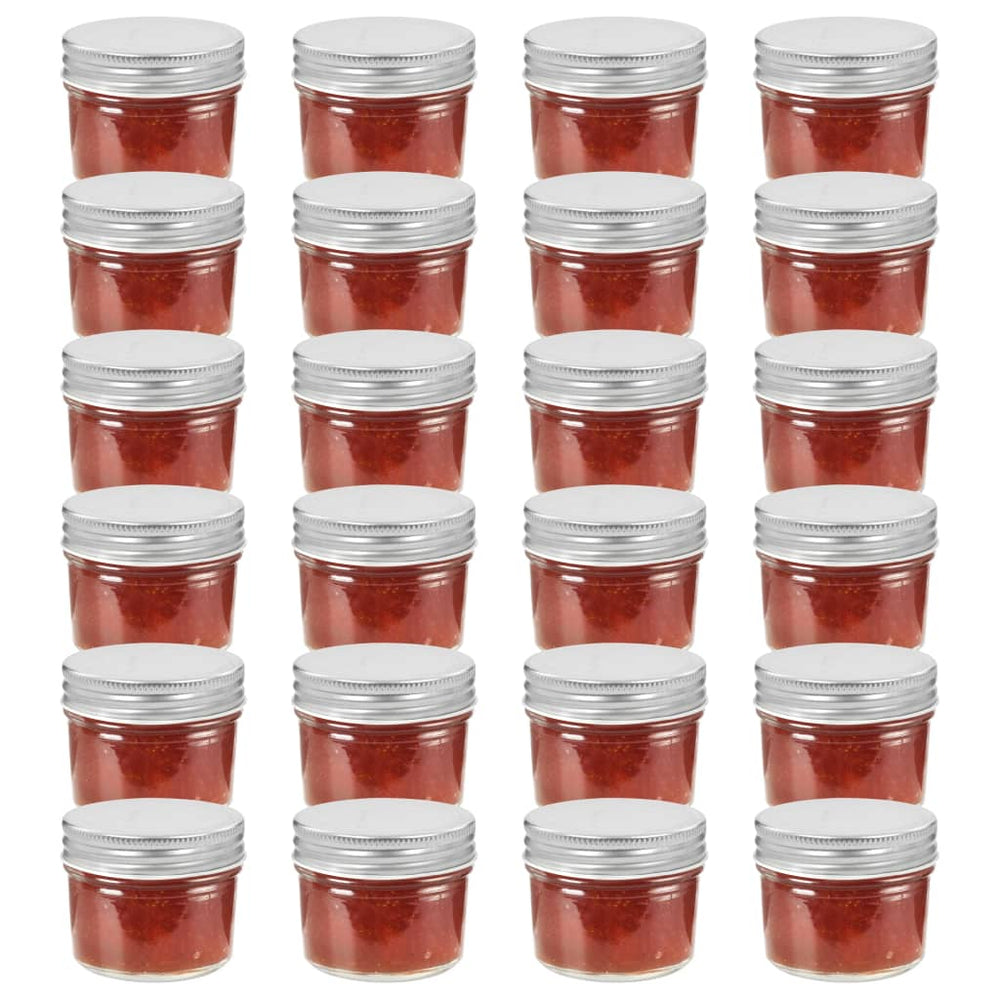Marmeladengläser 110 ml mit Silberdeckel, 24er Set