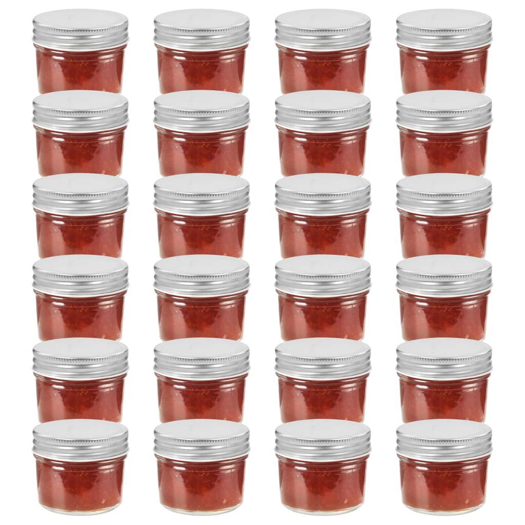Marmeladengläser 110 ml mit Silberdeckel, 24er Set