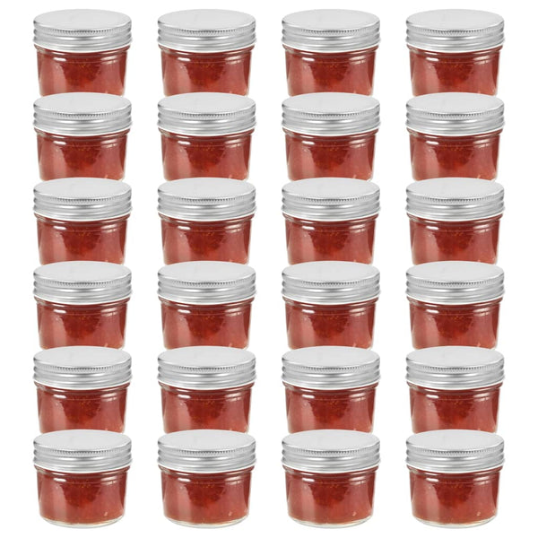 Marmeladengläser 110 ml mit Silberdeckel, 24er Set