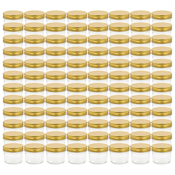 Marmeladengläser mit goldenem Deckel, 96 Stk. - 110 ml