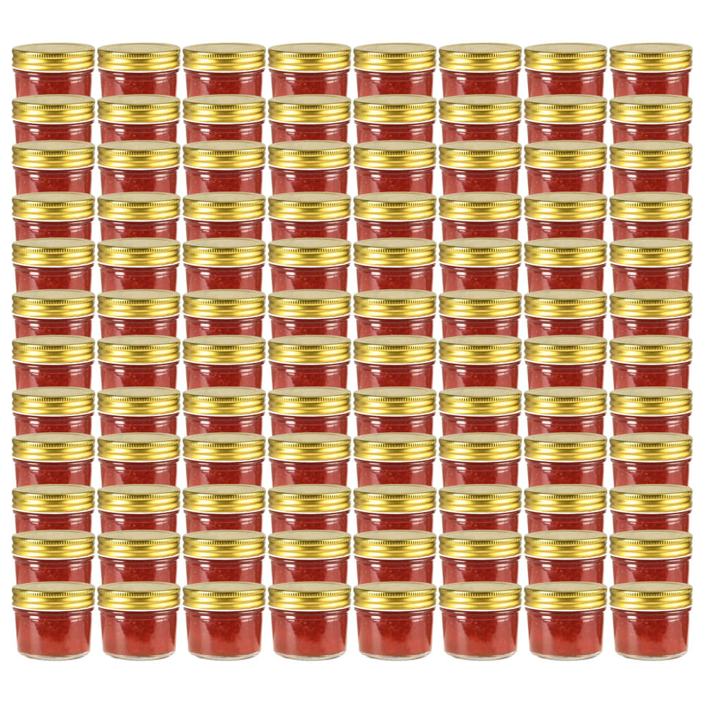 Marmeladengläser mit goldenem Deckel, 96 Stk. - 110 ml