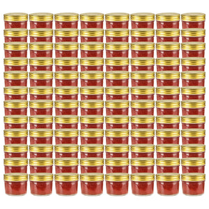 Marmeladengläser mit goldenem Deckel, 96 Stk. - 110 ml