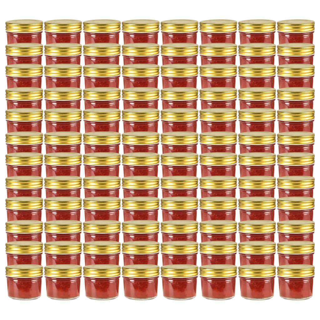 Marmeladengläser mit goldenem Deckel, 96 Stk. - 110 ml