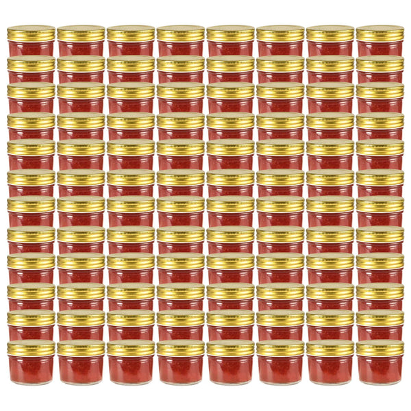 Marmeladengläser mit goldenem Deckel, 96 Stk. - 110 ml