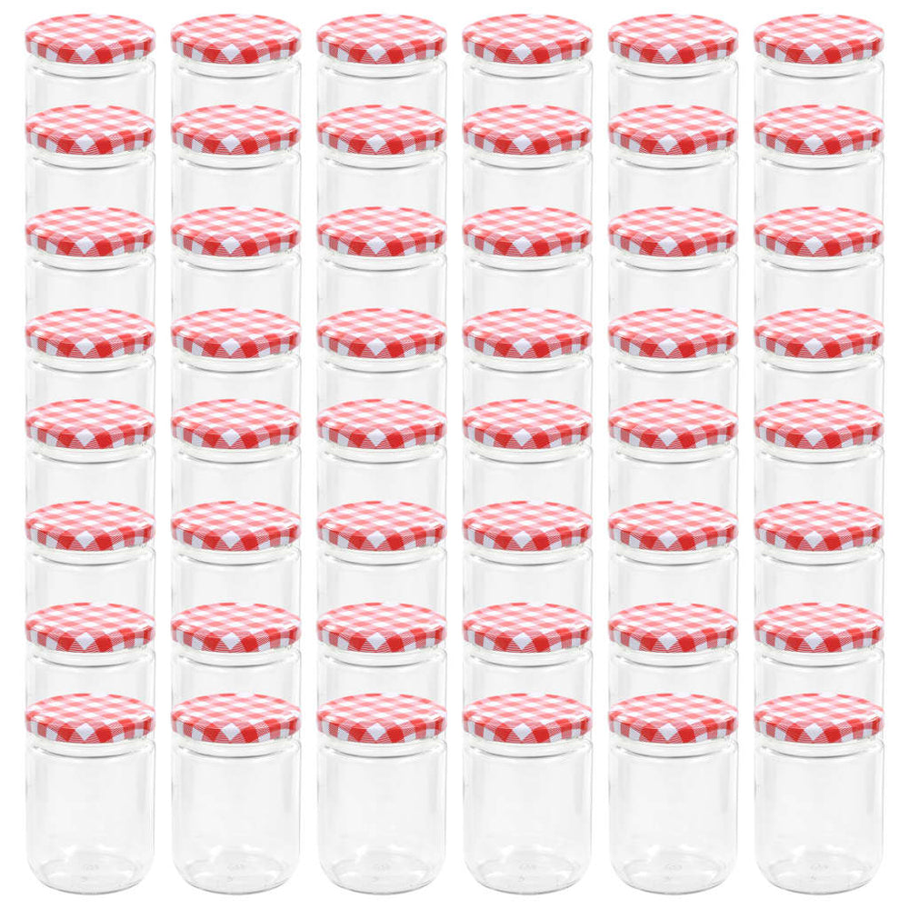 Marmeladengläser 230 ml mit Rot/Weißem Deckel - 48 Stk.