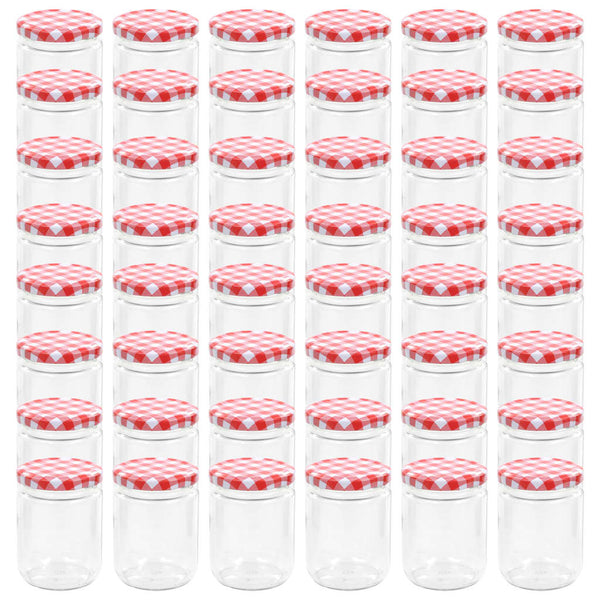 Marmeladengläser 230 ml mit Rot/Weißem Deckel - 48 Stk.