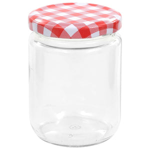 Marmeladengläser 230 ml mit Rot/Weißem Deckel - 48 Stk.