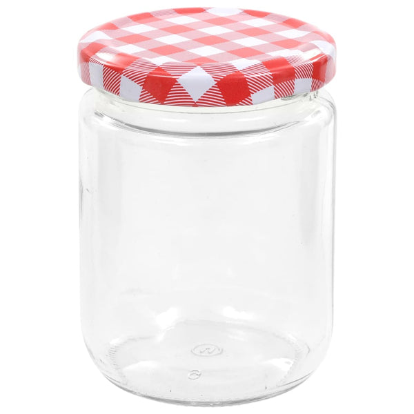 Marmeladengläser 230 ml mit Rot/Weißem Deckel - 48 Stk.