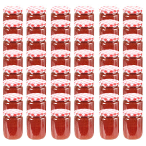 Marmeladengläser 230 ml mit Rot/Weißem Deckel - 48 Stk.