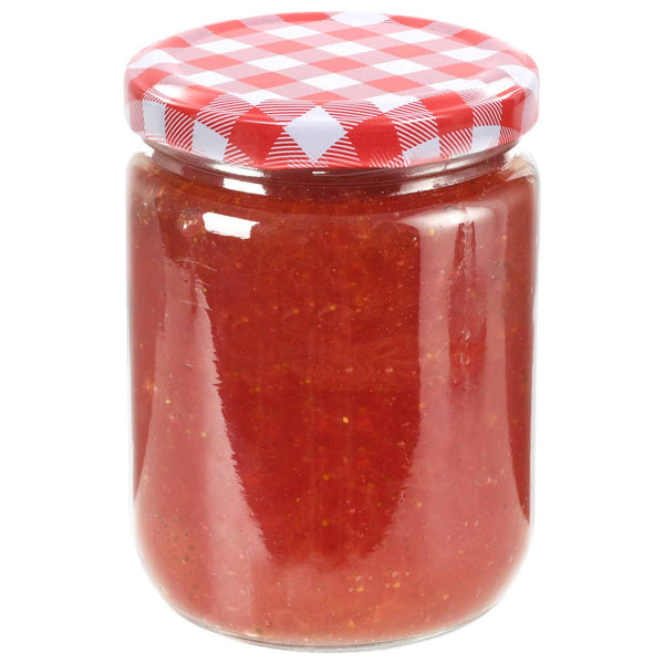 Marmeladengläser 230 ml mit Rot/Weiß Deckel, 96 Stk.